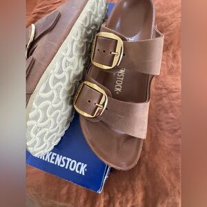 Birkenstock Brown Arizona Sandals with Double-Strap Design